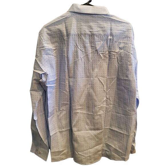 Paul Jones Button Up‎ Shirt Men Sz XL Blue White Check Long Sleeve New - Picture 2 of 5